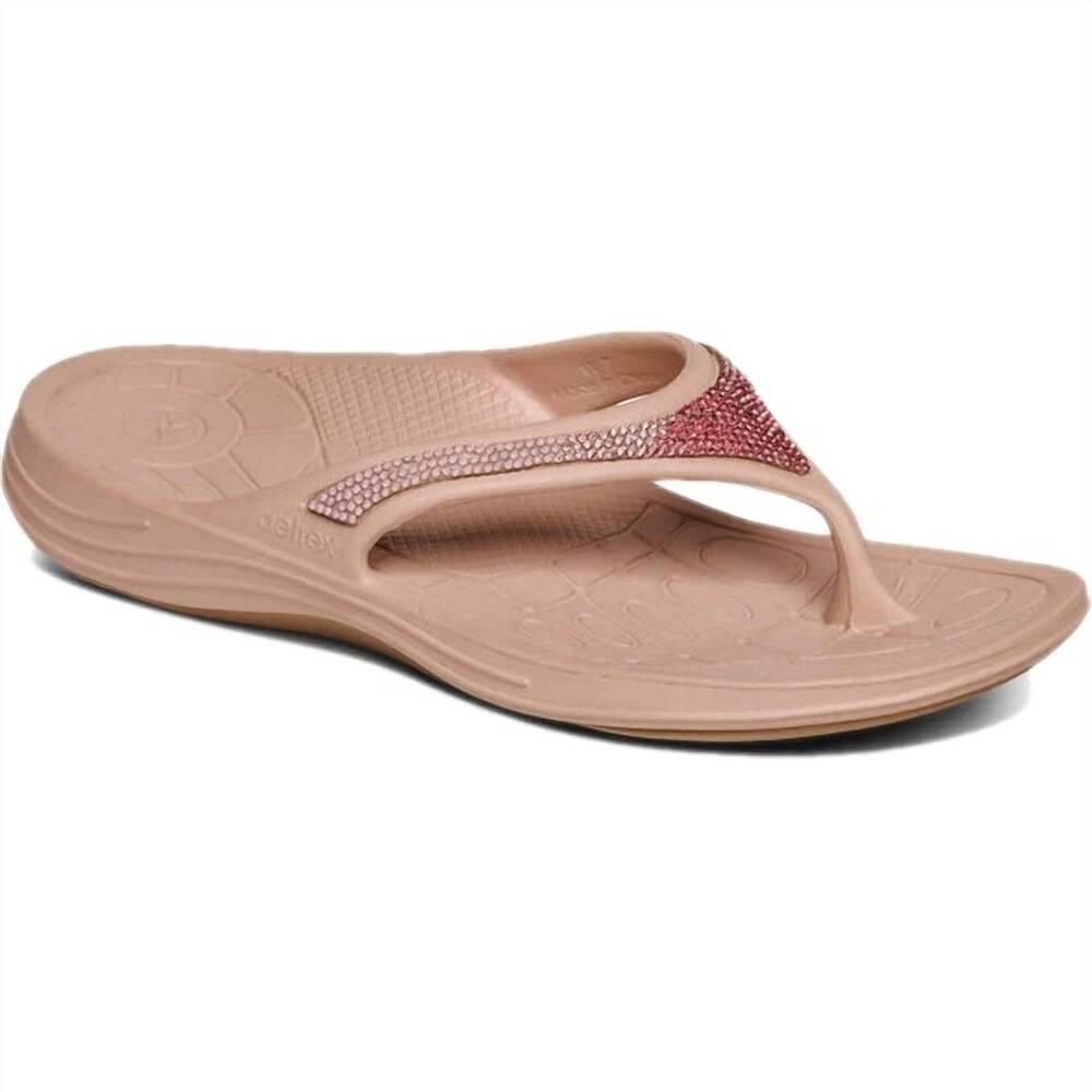 NEW AETREX women's fiji flip flops in pink